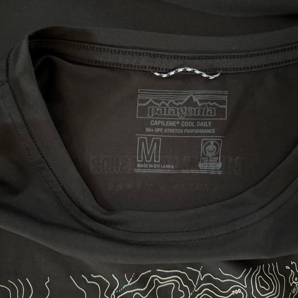 Patagonia Black Graphic T-Shirt with Map Design of Barton Creek Green Belt - Picture 5 of 5